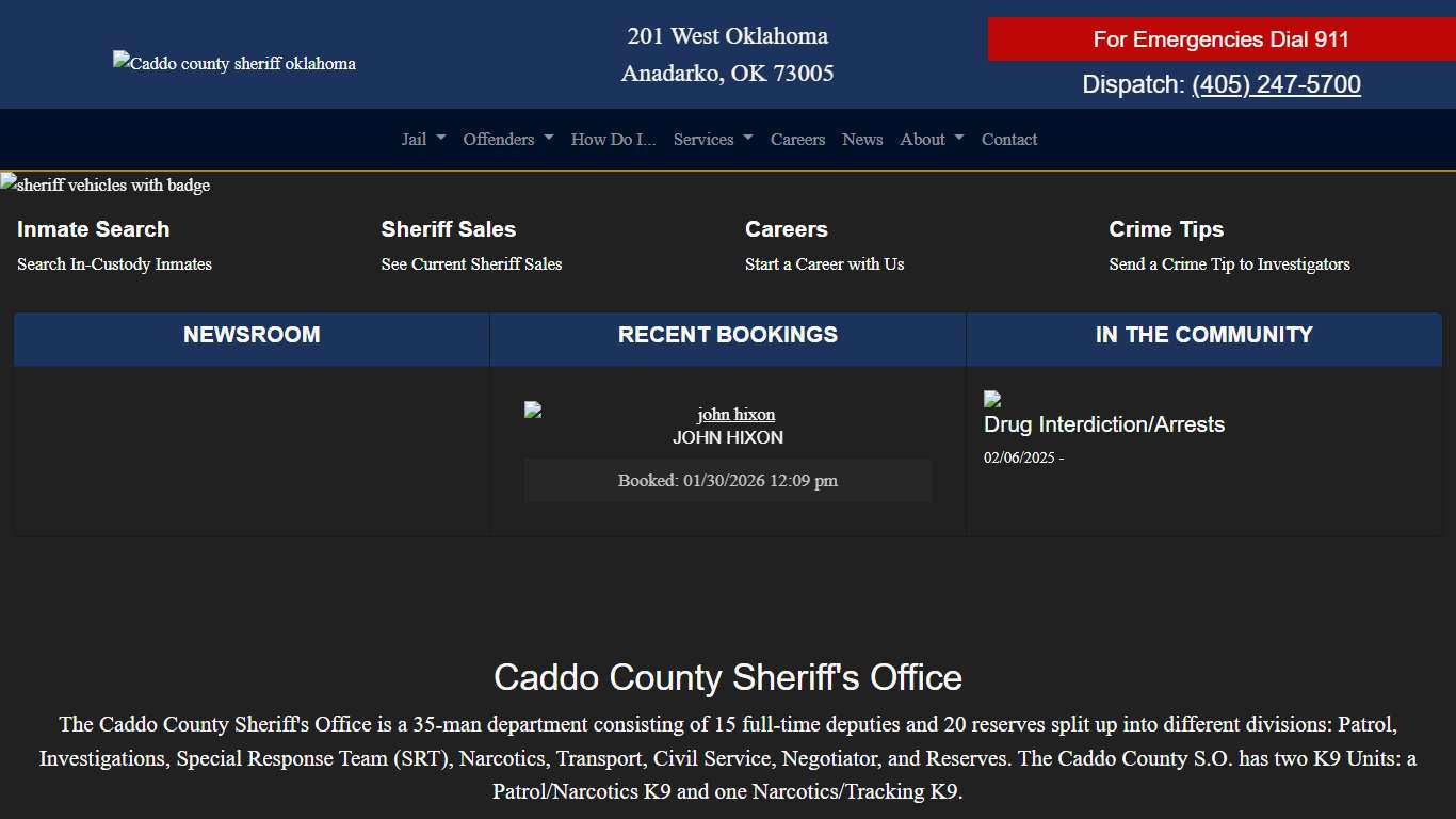 Caddo County Sheriff's Office in Oklahoma